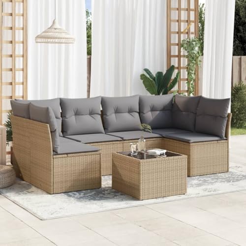 INLIFE 7-TLG. Garten-Sofagarnitur mit Kissen Beige Poly Rattan,Möbel,Gartenmöbel,Gartenmöbel-Sets,Beige,60 KG,3249238 INLIFE 7-TLG. Garten-Sofagarnitur mit Kissen Beige Poly Rattan,Möbel,Gartenmöbel,Gartenmöbel-Sets,Beige,60 KG,3249238 von INLIFE