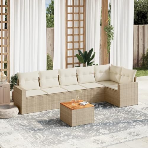 INLIFE 7-TLG. Garten-Sofagarnitur mit Kissen Beige Poly Rattan,Möbel,Gartenmöbel,Gartenmöbel-Sets,Beige,60 KG,3256464 INLIFE 7-TLG. Garten-Sofagarnitur mit Kissen Beige Poly Rattan,Möbel,Gartenmöbel,Gartenmöbel-Sets,Beige,60 KG,3256464 von INLIFE