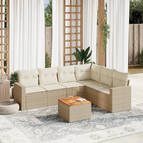 INLIFE 7-TLG. Garten-Sofagarnitur mit Kissen Beige Poly Rattan,Möbel,Gartenmöbel,Gartenmöbel-Sets,Beige,60 KG,3256471 INLIFE 7-TLG. Garten-Sofagarnitur mit Kissen Beige Poly Rattan,Möbel,Gartenmöbel,Gartenmöbel-Sets,Beige,60 KG,3256471 von INLIFE