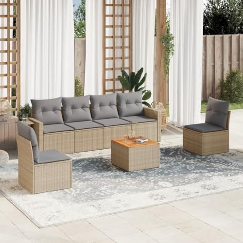 INLIFE 7-TLG. Garten-Sofagarnitur mit Kissen Beige Poly Rattan,Möbel,Gartenmöbel,Gartenmöbel-Sets,Beige,60 KG,3256843 INLIFE 7-TLG. Garten-Sofagarnitur mit Kissen Beige Poly Rattan,Möbel,Gartenmöbel,Gartenmöbel-Sets,Beige,60 KG,3256843 von INLIFE