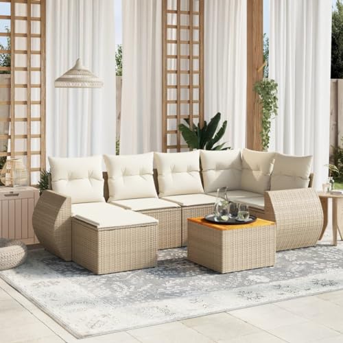 INLIFE 7-TLG. Garten-Sofagarnitur mit Kissen Beige Poly Rattan,Möbel,Gartenmöbel,Gartenmöbel-Sets,Beige,60 KG,3257437 INLIFE 7-TLG. Garten-Sofagarnitur mit Kissen Beige Poly Rattan,Möbel,Gartenmöbel,Gartenmöbel-Sets,Beige,60 KG,3257437 von INLIFE