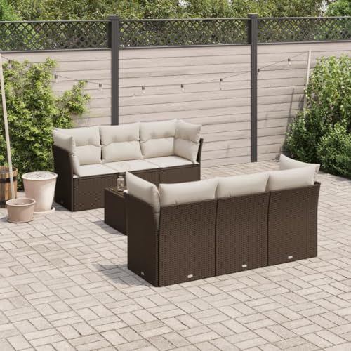 INLIFE 7-TLG. Garten-Sofagarnitur mit Kissen Braun Poly Rattan,Möbel,Gartenmöbel,Gartenmöbel-Sets,Braun,63.2 KG,3249102 INLIFE 7-TLG. Garten-Sofagarnitur mit Kissen Braun Poly Rattan,Möbel,Gartenmöbel,Gartenmöbel-Sets,Braun,63.2 KG,3249102 von INLIFE