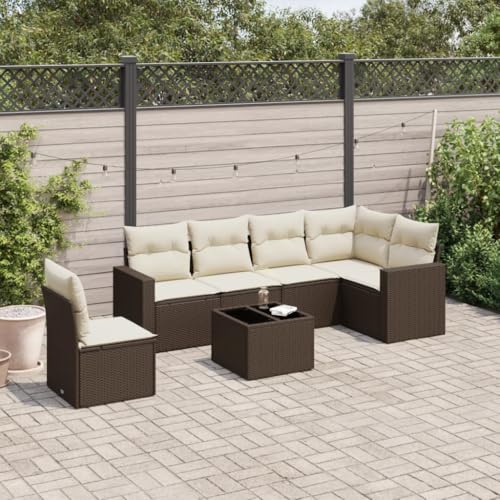 INLIFE 7-TLG. Garten-Sofagarnitur mit Kissen Braun Poly Rattan,Möbel,Gartenmöbel,Gartensitzmöbel,Gartensofaelemente,Braun,60 KG,3251380 INLIFE 7-TLG. Garten-Sofagarnitur mit Kissen Braun Poly Rattan,Möbel,Gartenmöbel,Gartensitzmöbel,Gartensofaelemente,Braun,60 KG,3251380 von INLIFE