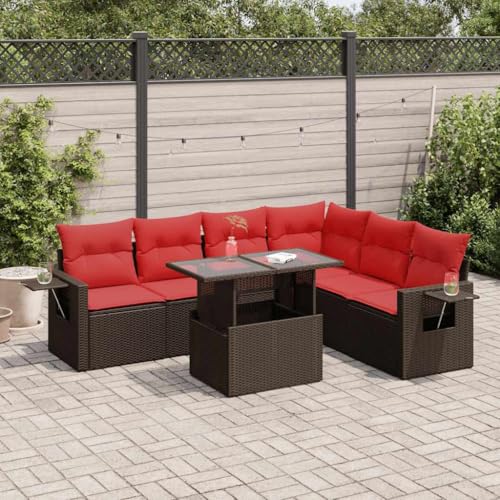 INLIFE 7-TLG. Garten-Sofagarnitur mit Kissen Braun Poly Rattan Akazie,Möbel,Gartenmöbel,Gartenmöbel-Sets,Braun,68.3 KG,3326495 INLIFE 7-TLG. Garten-Sofagarnitur mit Kissen Braun Poly Rattan Akazie,Möbel,Gartenmöbel,Gartenmöbel-Sets,Braun,68.3 KG,3326495 von INLIFE