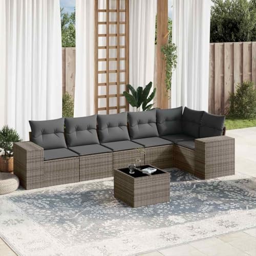 INLIFE 7-TLG. Garten-Sofagarnitur mit Kissen Grau Poly Rattan,Möbel,Gartenmöbel,Gartenmöbel-Sets,Grau,60 KG,3222599 INLIFE 7-TLG. Garten-Sofagarnitur mit Kissen Grau Poly Rattan,Möbel,Gartenmöbel,Gartenmöbel-Sets,Grau,60 KG,3222599 von INLIFE