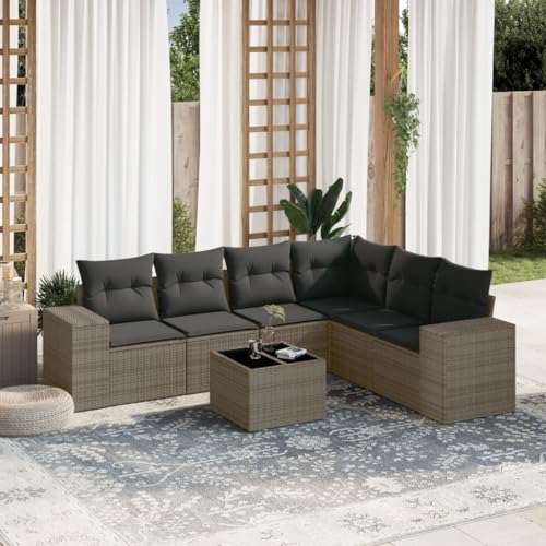 INLIFE 7-TLG. Garten-Sofagarnitur mit Kissen Grau Poly Rattan,Möbel,Gartenmöbel,Gartenmöbel-Sets,Grau,60 KG,3222619 INLIFE 7-TLG. Garten-Sofagarnitur mit Kissen Grau Poly Rattan,Möbel,Gartenmöbel,Gartenmöbel-Sets,Grau,60 KG,3222619 von INLIFE