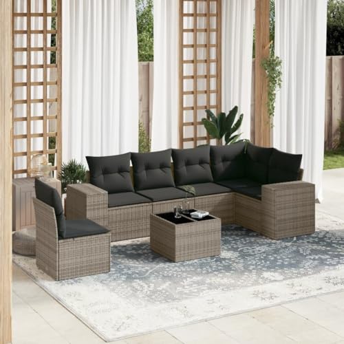 INLIFE 7-TLG. Garten-Sofagarnitur mit Kissen Grau Poly Rattan,Möbel,Gartenmöbel,Gartenmöbel-Sets,Grau,60 KG,3222639 INLIFE 7-TLG. Garten-Sofagarnitur mit Kissen Grau Poly Rattan,Möbel,Gartenmöbel,Gartenmöbel-Sets,Grau,60 KG,3222639 von INLIFE