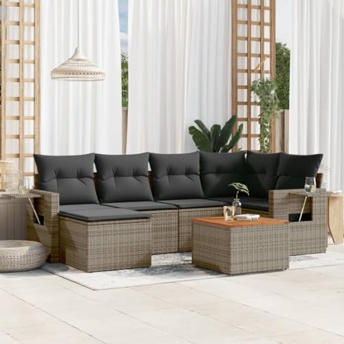 INLIFE 7-TLG. Garten-Sofagarnitur mit Kissen Grau Poly Rattan,Möbel,Gartenmöbel,Gartenmöbel-Sets,Grau,60 KG,3256998 INLIFE 7-TLG. Garten-Sofagarnitur mit Kissen Grau Poly Rattan,Möbel,Gartenmöbel,Gartenmöbel-Sets,Grau,60 KG,3256998 von INLIFE