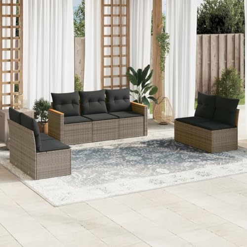 INLIFE 7-TLG. Garten-Sofagarnitur mit Kissen Grau Poly Rattan,Möbel,Gartenmöbel,Gartenmöbel-Sets,Grau,60 KG,3258280 INLIFE 7-TLG. Garten-Sofagarnitur mit Kissen Grau Poly Rattan,Möbel,Gartenmöbel,Gartenmöbel-Sets,Grau,60 KG,3258280 von INLIFE