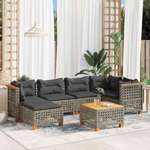 INLIFE 7-TLG. Garten-Sofagarnitur mit Kissen Grau Poly Rattan,Möbel,Gartenmöbel,Gartenmöbel-Sets,Grau,60 KG,3261921 INLIFE 7-TLG. Garten-Sofagarnitur mit Kissen Grau Poly Rattan,Möbel,Gartenmöbel,Gartenmöbel-Sets,Grau,60 KG,3261921 von INLIFE