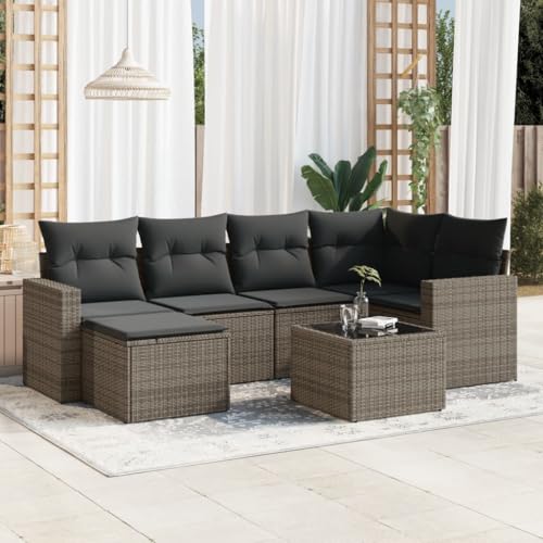 INLIFE 7-TLG. Garten-Sofagarnitur mit Kissen Grau Poly Rattan,Möbel,Gartenmöbel,Gartensitzmöbel,Gartensofaelemente,Grau,60 KG,3251607 INLIFE 7-TLG. Garten-Sofagarnitur mit Kissen Grau Poly Rattan,Möbel,Gartenmöbel,Gartensitzmöbel,Gartensofaelemente,Grau,60 KG,3251607 von INLIFE