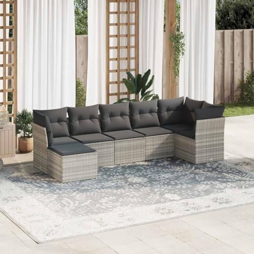INLIFE 7-TLG. Garten-Sofagarnitur mit Kissen Hellgrau Poly Rattan,Möbel,Gartenmöbel,Gartenmöbel-Sets,Grau,60.6 KG,3249811 INLIFE 7-TLG. Garten-Sofagarnitur mit Kissen Hellgrau Poly Rattan,Möbel,Gartenmöbel,Gartenmöbel-Sets,Grau,60.6 KG,3249811 von INLIFE