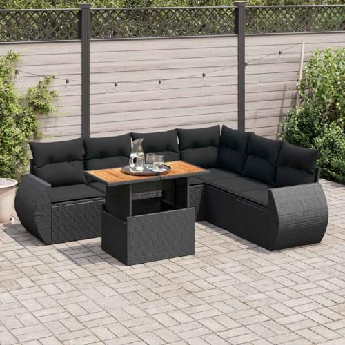 INLIFE 7-TLG. Garten-Sofagarnitur mit Kissen Schwarz Poly Rattan,Möbel,Gartenmöbel,Gartenmöbel-Sets,Schwarz,66.2 KG,3327268 INLIFE 7-TLG. Garten-Sofagarnitur mit Kissen Schwarz Poly Rattan,Möbel,Gartenmöbel,Gartenmöbel-Sets,Schwarz,66.2 KG,3327268 von INLIFE
