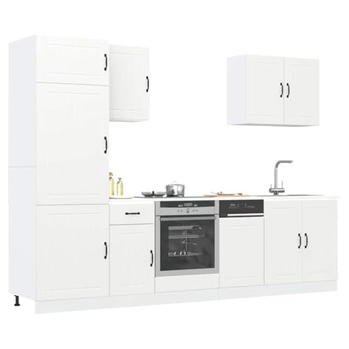 INLIFE 7-TLG. Küchenschrank-Set Lucca Weiß Holzwerkstoff,Möbel,Schränke,Küchenschränke,Weiß,156.95 KG,3314771 von INLIFE