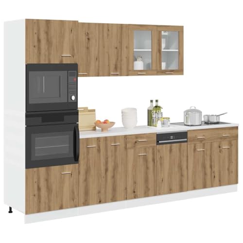 INLIFE 7-TLG. Küchenschrank-Set Lyon Artisan-Eiche Holzwerkstoff,Möbel,Schränke,Küchenschränke,Braun,160.95 KG,3328572 von INLIFE
