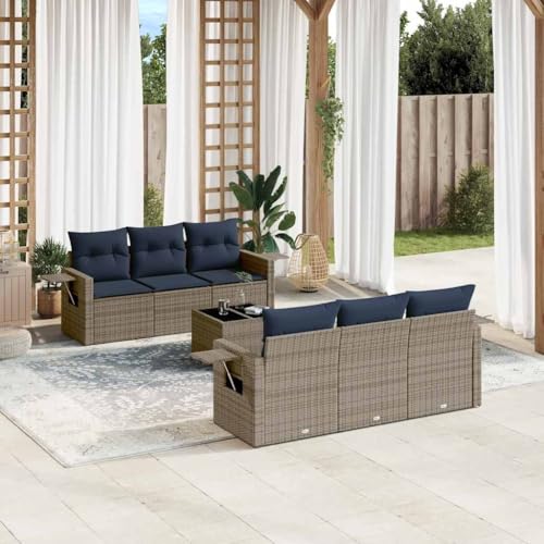 INLIFE 7-teiliges Gartensofa-Set mit Kissen, grau, Polyrattan,Möbel,Gartenmöbel,Gartenmöbel-Sets,Grau,60 KG,3219910 INLIFE 7-teiliges Gartensofa-Set mit Kissen, grau, Polyrattan,Möbel,Gartenmöbel,Gartenmöbel-Sets,Grau,60 KG,3219910 von INLIFE