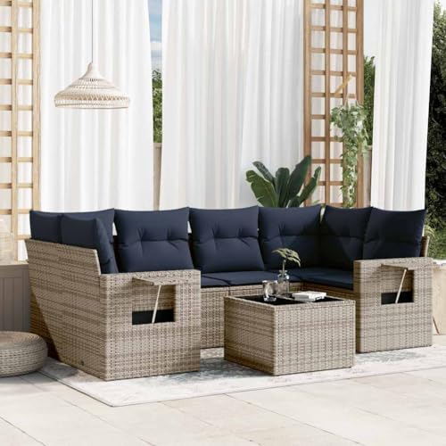 INLIFE 7-teiliges Gartensofa-Set mit Kissen, grau, Polyrattan,Möbel,Gartenmöbel,Gartenmöbel-Sets,Grau,60 KG,3219920 INLIFE 7-teiliges Gartensofa-Set mit Kissen, grau, Polyrattan,Möbel,Gartenmöbel,Gartenmöbel-Sets,Grau,60 KG,3219920 von INLIFE