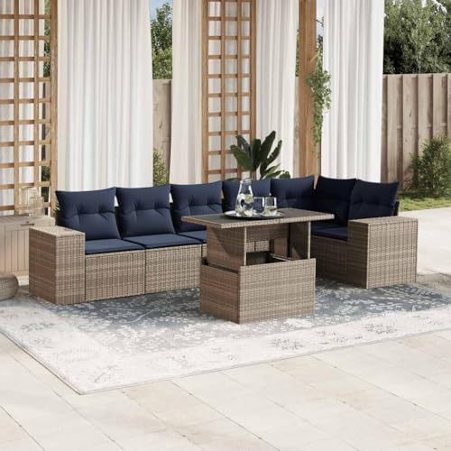 INLIFE 7-teiliges Gartensofa-Set mit Kissen, grau, Polyrattan,Möbel,Gartenmöbel,Gartenmöbel-Sets,Grau,66.2 KG,3269181 INLIFE 7-teiliges Gartensofa-Set mit Kissen, grau, Polyrattan,Möbel,Gartenmöbel,Gartenmöbel-Sets,Grau,66.2 KG,3269181 von INLIFE