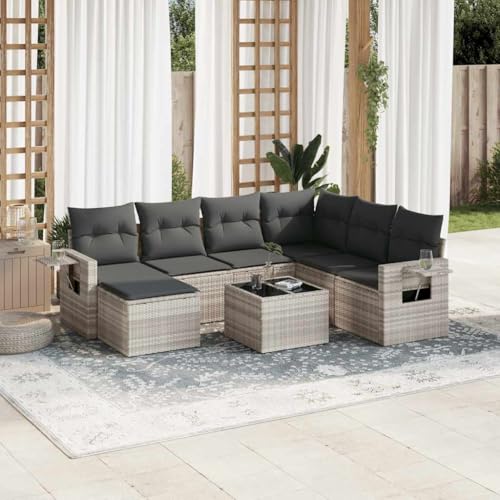 INLIFE 8-TLG. Garten-Sofagarnitur mit Kissen Hellgrau Poly Rattan,Möbel,Gartenmöbel,Gartenmöbel-Sets,Grau,63.6 KG,3220511 INLIFE 8-TLG. Garten-Sofagarnitur mit Kissen Hellgrau Poly Rattan,Möbel,Gartenmöbel,Gartenmöbel-Sets,Grau,63.6 KG,3220511 von INLIFE