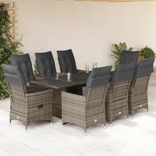 INLIFE 9-TLG. Garten-Bistro-Set mit Kissen Grau Poly Rattan,Möbel,Gartenmöbel,Gartenmöbel-Sets,Grau,106.6 KG,3276900 INLIFE 9-TLG. Garten-Bistro-Set mit Kissen Grau Poly Rattan,Möbel,Gartenmöbel,Gartenmöbel-Sets,Grau,106.6 KG,3276900 von INLIFE