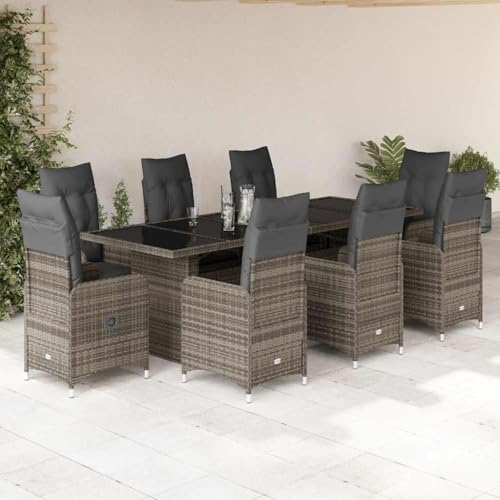 INLIFE 9-TLG. Garten-Bistro-Set mit Kissen Grau Poly Rattan,Möbel,Gartenmöbel,Gartenmöbel-Sets,Grau,115.6 KG,3277280 INLIFE 9-TLG. Garten-Bistro-Set mit Kissen Grau Poly Rattan,Möbel,Gartenmöbel,Gartenmöbel-Sets,Grau,115.6 KG,3277280 von INLIFE