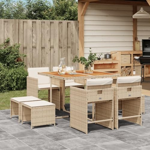 INLIFE 9-TLG. Garten-Essgruppe mit Kissen Beige Poly Rattan,Möbel,Gartenmöbel,Gartenmöbel-Sets,Beige,62.75 KG,3211144 INLIFE 9-TLG. Garten-Essgruppe mit Kissen Beige Poly Rattan,Möbel,Gartenmöbel,Gartenmöbel-Sets,Beige,62.75 KG,3211144 von INLIFE
