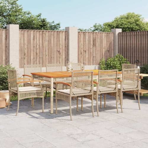 INLIFE 9-TLG. Garten-Essgruppe mit Kissen Beige Poly Rattan,Möbel,Gartenmöbel,Gartenmöbel-Sets,Beige,70.6 KG,3213583 INLIFE 9-TLG. Garten-Essgruppe mit Kissen Beige Poly Rattan,Möbel,Gartenmöbel,Gartenmöbel-Sets,Beige,70.6 KG,3213583 von INLIFE