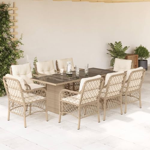 INLIFE 9-TLG. Garten-Essgruppe mit Kissen Beige Poly Rattan,Möbel,Gartenmöbel,Gartenmöbel-Sets,Beige,84.4 KG,3212063 INLIFE 9-TLG. Garten-Essgruppe mit Kissen Beige Poly Rattan,Möbel,Gartenmöbel,Gartenmöbel-Sets,Beige,84.4 KG,3212063 von INLIFE