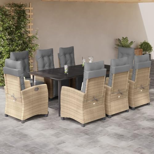 INLIFE 9-TLG. Garten-Essgruppe mit Kissen Beigemischung Poly Rattan,Möbel,Gartenmöbel,Gartenmöbel-Sets,Beige,129 KG,3213022 INLIFE 9-TLG. Garten-Essgruppe mit Kissen Beigemischung Poly Rattan,Möbel,Gartenmöbel,Gartenmöbel-Sets,Beige,129 KG,3213022 von INLIFE