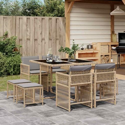 INLIFE 9-TLG. Garten-Essgruppe mit Kissen Beigemischung Poly Rattan,Möbel,Gartenmöbel,Gartenmöbel-Sets,Beige,62.2 KG,3211680 INLIFE 9-TLG. Garten-Essgruppe mit Kissen Beigemischung Poly Rattan,Möbel,Gartenmöbel,Gartenmöbel-Sets,Beige,62.2 KG,3211680 von INLIFE