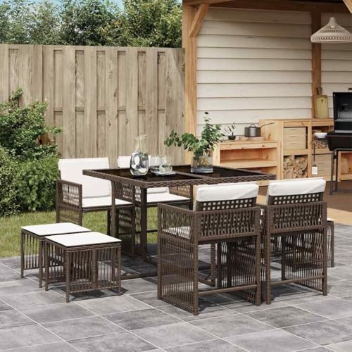INLIFE 9-TLG. Garten-Essgruppe mit Kissen Braun Poly Rattan,Möbel,Gartenmöbel,Gartenmöbel-Sets,Braun,63.1 KG,3211677 INLIFE 9-TLG. Garten-Essgruppe mit Kissen Braun Poly Rattan,Möbel,Gartenmöbel,Gartenmöbel-Sets,Braun,63.1 KG,3211677 von INLIFE