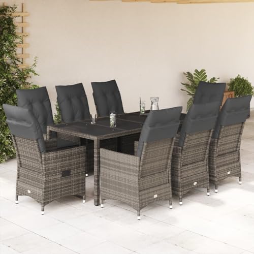 INLIFE 9-TLG. Garten-Essgruppe mit Kissen Grau Poly Rattan,Möbel,Gartenmöbel,Gartenmöbel-Sets,Grau,103.2 KG,3276743 INLIFE 9-TLG. Garten-Essgruppe mit Kissen Grau Poly Rattan,Möbel,Gartenmöbel,Gartenmöbel-Sets,Grau,103.2 KG,3276743 von INLIFE