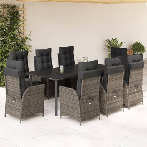 INLIFE 9-TLG. Garten-Essgruppe mit Kissen Grau Poly Rattan,Möbel,Gartenmöbel,Gartenmöbel-Sets,Grau,120 KG,3213233 INLIFE 9-TLG. Garten-Essgruppe mit Kissen Grau Poly Rattan,Möbel,Gartenmöbel,Gartenmöbel-Sets,Grau,120 KG,3213233 von INLIFE