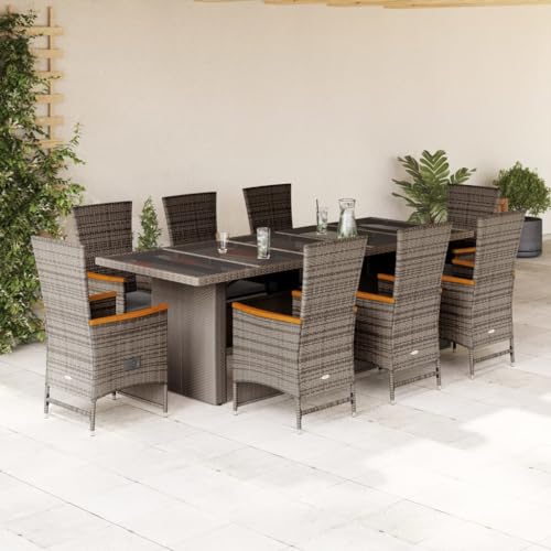 INLIFE 9-TLG. Garten-Essgruppe mit Kissen Grau Poly Rattan,Möbel,Gartenmöbel,Gartenmöbel-Sets,Grau,128.8 KG,3277557 INLIFE 9-TLG. Garten-Essgruppe mit Kissen Grau Poly Rattan,Möbel,Gartenmöbel,Gartenmöbel-Sets,Grau,128.8 KG,3277557 von INLIFE