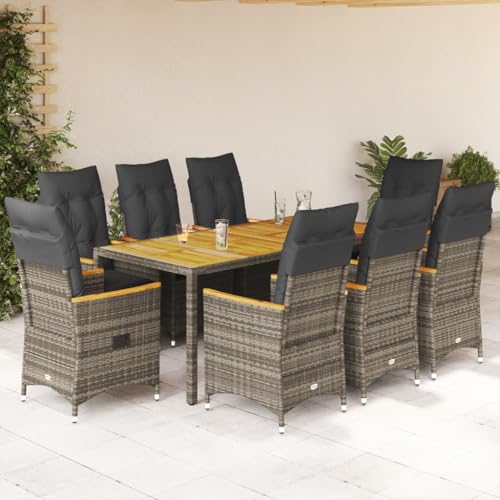 INLIFE 9-TLG. Garten-Essgruppe mit Kissen Grau Poly Rattan,Möbel,Gartenmöbel,Gartenmöbel-Sets,Grau,97.8 KG,3276850 INLIFE 9-TLG. Garten-Essgruppe mit Kissen Grau Poly Rattan,Möbel,Gartenmöbel,Gartenmöbel-Sets,Grau,97.8 KG,3276850 von INLIFE
