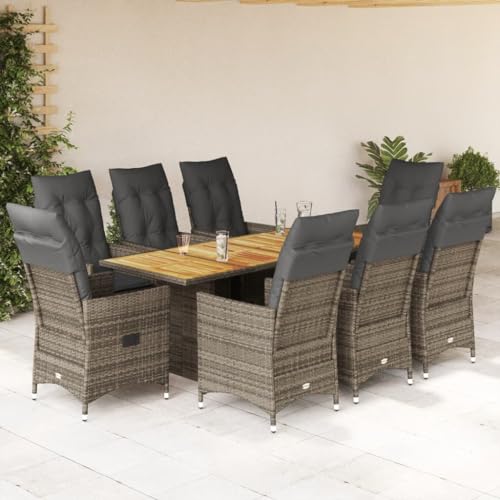 INLIFE 9-TLG. Garten-Essgruppe mit Kissen Grau Poly Rattan,Möbel,Gartenmöbel,Gartenmöbel-Sets,Grau,98.2 KG,3276733 INLIFE 9-TLG. Garten-Essgruppe mit Kissen Grau Poly Rattan,Möbel,Gartenmöbel,Gartenmöbel-Sets,Grau,98.2 KG,3276733 von INLIFE