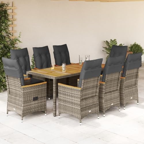 INLIFE 9-TLG. Garten-Essgruppe mit Kissen Grau Poly Rattan,Möbel,Gartenmöbel,Gartenmöbel-Sets,Grau,99.6 KG,3276851 INLIFE 9-TLG. Garten-Essgruppe mit Kissen Grau Poly Rattan,Möbel,Gartenmöbel,Gartenmöbel-Sets,Grau,99.6 KG,3276851 von INLIFE
