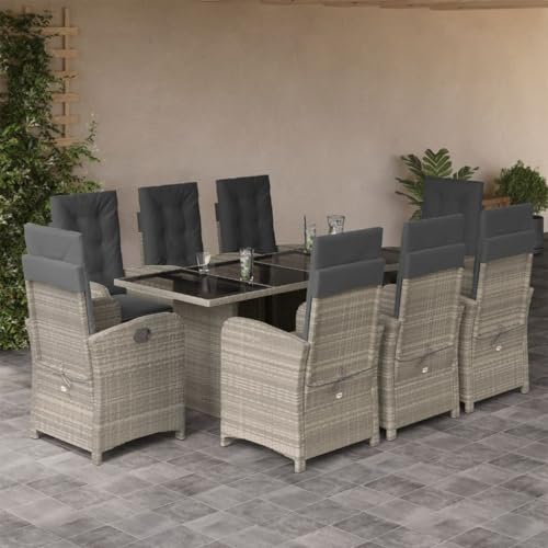 INLIFE 9-TLG. Garten-Essgruppe mit Kissen Hellgrau Poly Rattan,Möbel,Gartenmöbel,Gartenmöbel-Sets,Grau,107.8 KG,3212268 INLIFE 9-TLG. Garten-Essgruppe mit Kissen Hellgrau Poly Rattan,Möbel,Gartenmöbel,Gartenmöbel-Sets,Grau,107.8 KG,3212268 von INLIFE