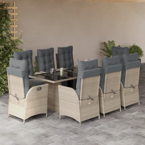 INLIFE 9-TLG. Garten-Essgruppe mit Kissen Hellgrau Poly Rattan,Möbel,Gartenmöbel,Gartenmöbel-Sets,Grau,113.8 KG,3213363 INLIFE 9-TLG. Garten-Essgruppe mit Kissen Hellgrau Poly Rattan,Möbel,Gartenmöbel,Gartenmöbel-Sets,Grau,113.8 KG,3213363 von INLIFE