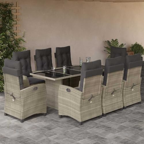INLIFE 9-TLG. Garten-Essgruppe mit Kissen Hellgrau Poly Rattan,Möbel,Gartenmöbel,Gartenmöbel-Sets,Grau,116.4 KG,3212700 INLIFE 9-TLG. Garten-Essgruppe mit Kissen Hellgrau Poly Rattan,Möbel,Gartenmöbel,Gartenmöbel-Sets,Grau,116.4 KG,3212700 von INLIFE