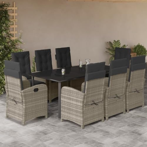 INLIFE 9-TLG. Garten-Essgruppe mit Kissen Hellgrau Poly Rattan,Möbel,Gartenmöbel,Gartenmöbel-Sets,Grau,117.2 KG,3212428 INLIFE 9-TLG. Garten-Essgruppe mit Kissen Hellgrau Poly Rattan,Möbel,Gartenmöbel,Gartenmöbel-Sets,Grau,117.2 KG,3212428 von INLIFE