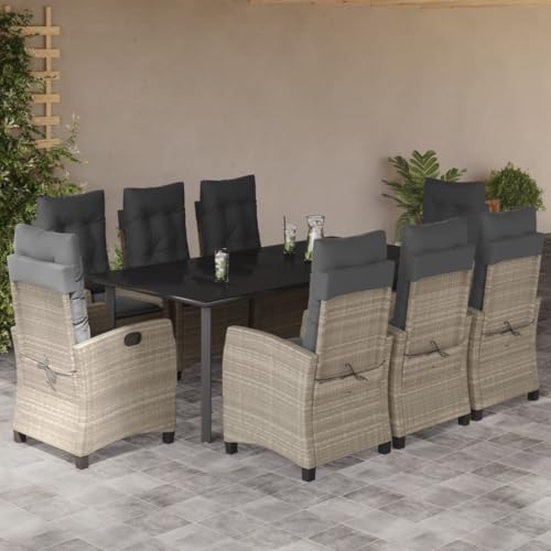INLIFE 9-TLG. Garten-Essgruppe mit Kissen Hellgrau Poly Rattan,Möbel,Gartenmöbel,Gartenmöbel-Sets,Grau,126 KG,3212860 INLIFE 9-TLG. Garten-Essgruppe mit Kissen Hellgrau Poly Rattan,Möbel,Gartenmöbel,Gartenmöbel-Sets,Grau,126 KG,3212860 von INLIFE