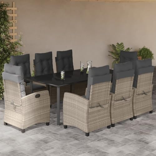 INLIFE 9-TLG. Garten-Essgruppe mit Kissen Hellgrau Poly Rattan,Möbel,Gartenmöbel,Gartenmöbel-Sets,Grau,127 KG,3212861 INLIFE 9-TLG. Garten-Essgruppe mit Kissen Hellgrau Poly Rattan,Möbel,Gartenmöbel,Gartenmöbel-Sets,Grau,127 KG,3212861 von INLIFE