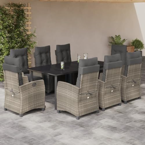 INLIFE 9-TLG. Garten-Essgruppe mit Kissen Hellgrau Poly Rattan,Möbel,Gartenmöbel,Gartenmöbel-Sets,Grau,130 KG,3213043 INLIFE 9-TLG. Garten-Essgruppe mit Kissen Hellgrau Poly Rattan,Möbel,Gartenmöbel,Gartenmöbel-Sets,Grau,130 KG,3213043 von INLIFE