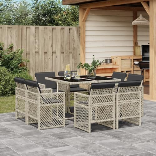 INLIFE 9-TLG. Garten-Essgruppe mit Kissen Hellgrau Poly Rattan,Möbel,Gartenmöbel,Gartenmöbel-Sets,Grau,77.1 KG,3210839 INLIFE 9-TLG. Garten-Essgruppe mit Kissen Hellgrau Poly Rattan,Möbel,Gartenmöbel,Gartenmöbel-Sets,Grau,77.1 KG,3210839 von INLIFE