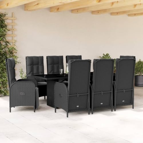 INLIFE 9-TLG. Garten-Essgruppe mit Kissen Schwarz Poly Rattan,Möbel,Gartenmöbel,Gartenmöbel-Sets,Schwarz,124.2 KG,3213526 INLIFE 9-TLG. Garten-Essgruppe mit Kissen Schwarz Poly Rattan,Möbel,Gartenmöbel,Gartenmöbel-Sets,Schwarz,124.2 KG,3213526 von INLIFE