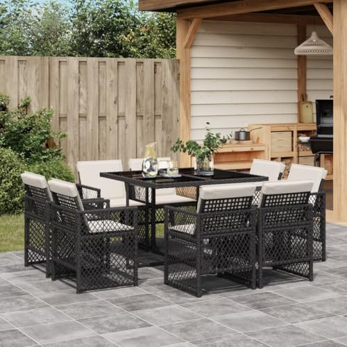 INLIFE 9-TLG. Garten-Essgruppe mit Kissen Schwarz Poly Rattan,Möbel,Gartenmöbel,Gartenmöbel-Sets,Schwarz,75.75 KG,3210834 INLIFE 9-TLG. Garten-Essgruppe mit Kissen Schwarz Poly Rattan,Möbel,Gartenmöbel,Gartenmöbel-Sets,Schwarz,75.75 KG,3210834 von INLIFE