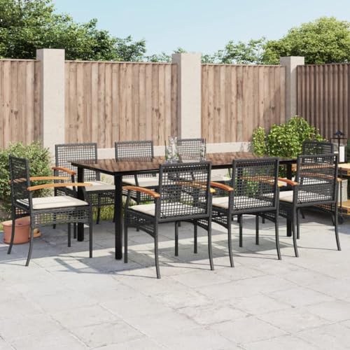INLIFE 9-TLG. Garten-Essgruppe mit Kissen Schwarz Poly Rattan,Möbel,Gartenmöbel,Gartenmöbel-Sets,Schwarz,81.6 KG,3213609 INLIFE 9-TLG. Garten-Essgruppe mit Kissen Schwarz Poly Rattan,Möbel,Gartenmöbel,Gartenmöbel-Sets,Schwarz,81.6 KG,3213609 von INLIFE