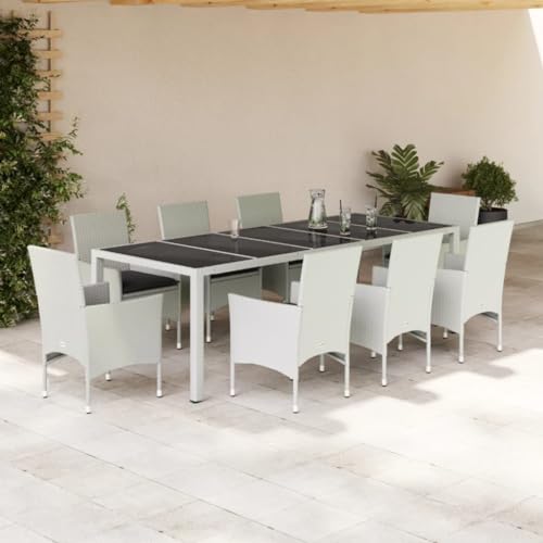 INLIFE 9-TLG. Garten-Essgruppe mit Kissen Weiß Poly Rattan und Glas,Möbel,Gartenmöbel,Gartenmöbel-Sets,Weiß,103.6 KG,3278597 INLIFE 9-TLG. Garten-Essgruppe mit Kissen Weiß Poly Rattan und Glas,Möbel,Gartenmöbel,Gartenmöbel-Sets,Weiß,103.6 KG,3278597 von INLIFE