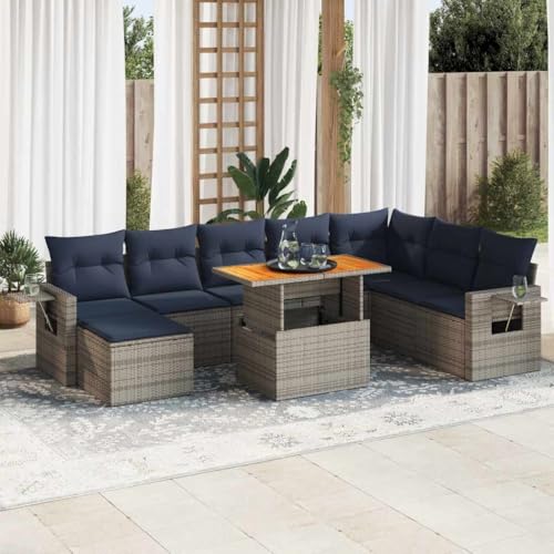 INLIFE 9-TLG. Garten-Sofagarnitur mit Kissen Grau Poly Rattan,Möbel,Gartenmöbel,Gartenmöbel-Sets,Grau,81.6 KG,3327190 INLIFE 9-TLG. Garten-Sofagarnitur mit Kissen Grau Poly Rattan,Möbel,Gartenmöbel,Gartenmöbel-Sets,Grau,81.6 KG,3327190 von INLIFE